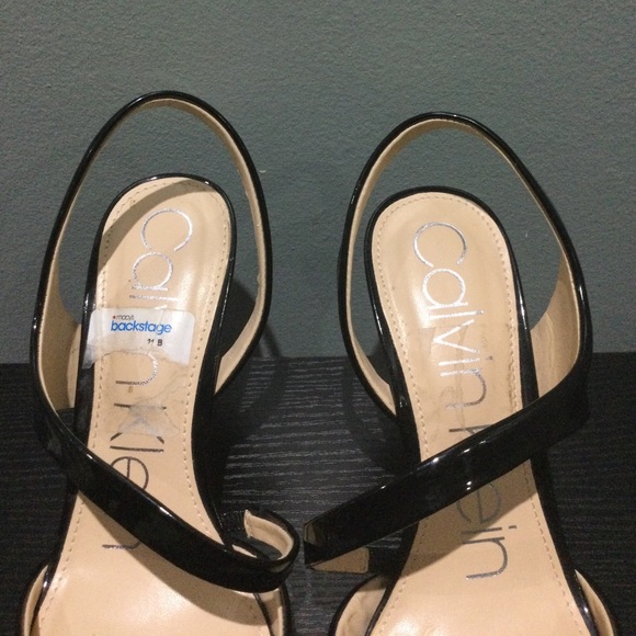 Calvin Klein Black Heels with Ankle Strap - Picture 3 of 7